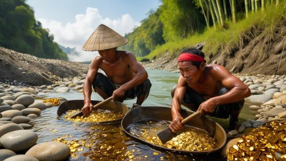 Bằng việc sử dụng hàng loạt trang thiết bị ứng dụng công nghệ cao, các chuyên gia phát hiện ra một vành đai khoáng hóa vàng có chiều dài hơn 5km với trữ lượng hơn 5 tấn. Ảnh minh họa