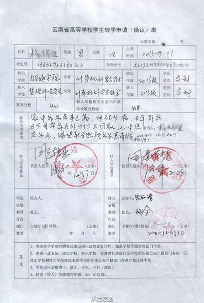 Ngoài ra, ông Fu cũng bị cáo buộc bắt nạt và gửi thư đe dọa sinh viên. Thực tế, hai sinh viên tố cáo những hành động thiếu đúng đắn của giáo viên đã bị buộc phải chuyển sang trường khác. Ảnh chụp giấy chuyển trưởng của hai sinh viên.