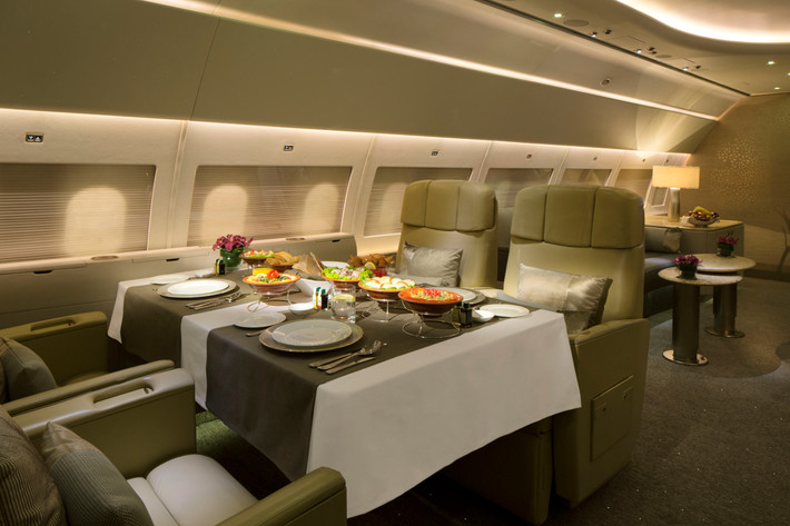Nội thất trên máy bay Emirates Executive A319 có thể được tùy chỉnh để phù hợp với yêu cầu của khách hàng. Ảnh: Emirates-executive