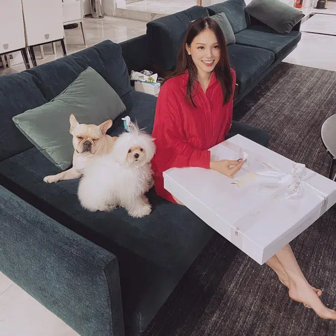 Phòng khách mang phong cách đơn giản, nhã nhặn với chiếc sofa vừa dài vừa rộng