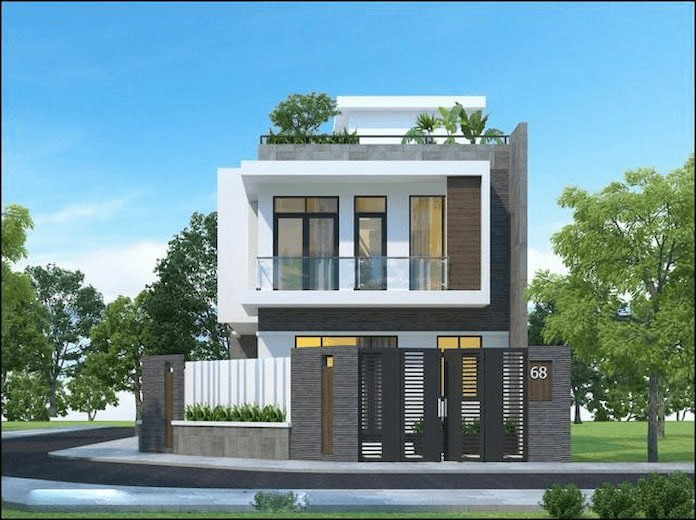 Kiến trúc khối vuông với đường nét sắc cạnh, tạo vẻ đẹp độc đáo, trẻ trung cho căn nhà. Ảnh: Wedo