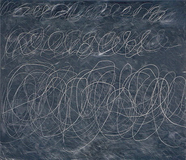Tất nhiên, bức tranh của danh hoạ Cy Twombly không hề vẽ chơi. Ông từng sở hữu bức Untiled (1970) có giá trị 69,9 triệu USD. Ông sử dụng dầu sơn nhà, màu sáp và bút chì để vẽ tranh trên vải. Ảnh: Cy