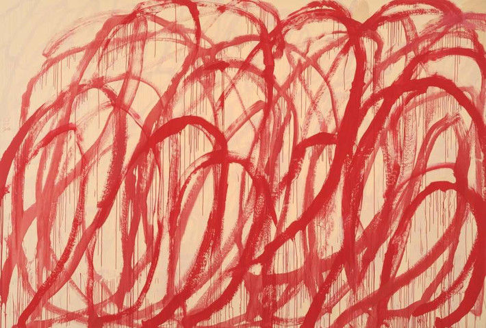 Đáng chú ý, nhiều người cho rằng những nét vẽ của hoạ sĩ Cy Twombly chẳng có gì lấy làm nghệ thuật, thậm chí nó còn "nguệch ngoạc" giống như đứa trẻ tập vẽ. Ảnh: Cy