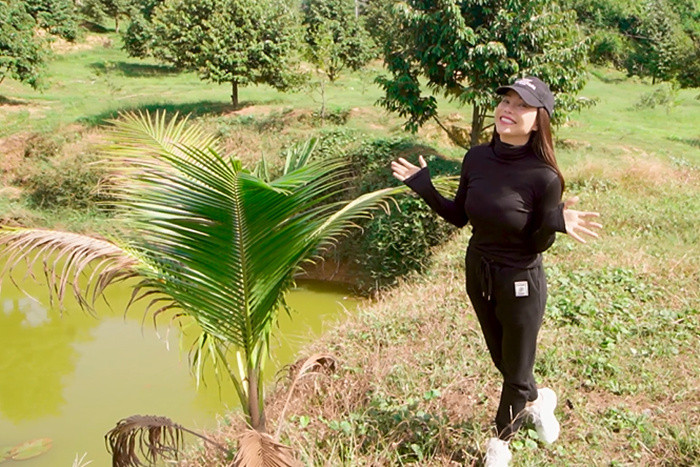 Trà Ngọc Hằng còn là chủ sở hữu mảnh vườn rộng 9.600 m2 ở huyện Đạ Tẻh, tỉnh Lâm Đồng. Khu vườn của Trà Ngọc Hằng có 200m2 đất thổ cư, còn lại là đất vườn, mặt tiền đường 60m. Ảnh: Vietnamnet