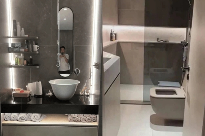Để có không gian thư giãn đẳng cấp, chuẩn 5 sao, nội thất nhà tắm đã được nhập hoàn toàn từ Ý. Ảnh: FBNV