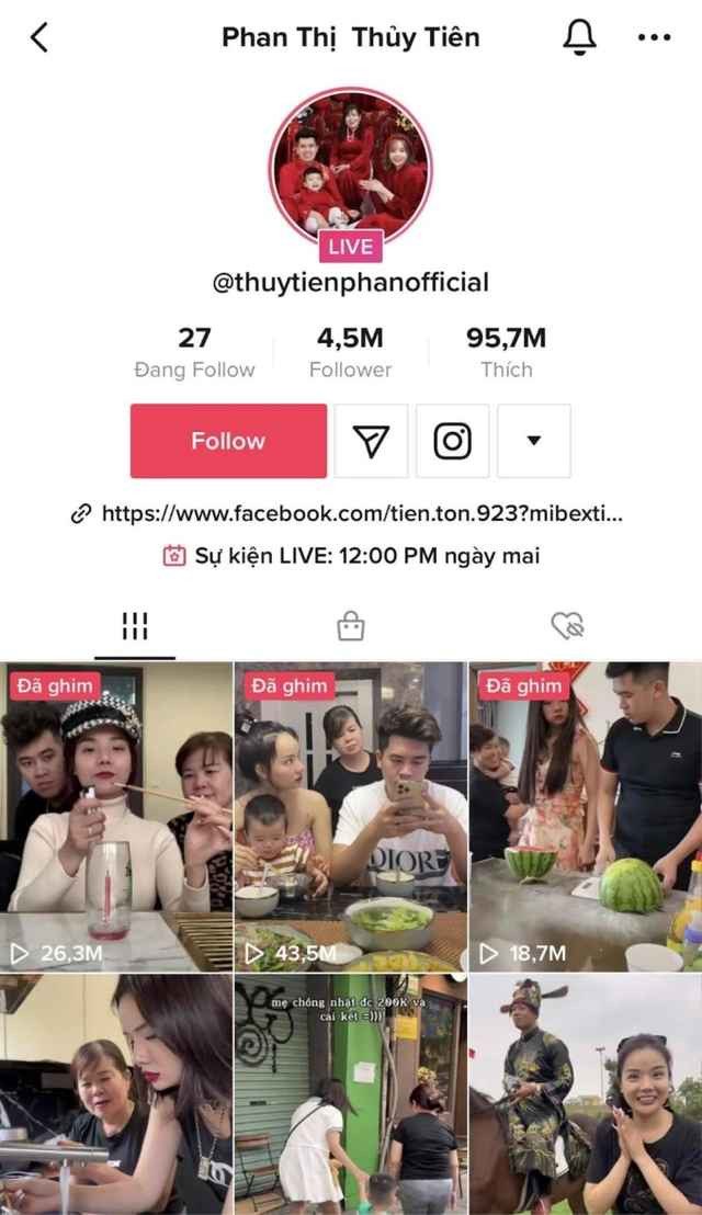 Trên các trang cá nhân của mình, ngoài việc bán hàng, Phan Thuỷ Tiên cũng thường đăng tải các đoạn video hài hước của gia đình