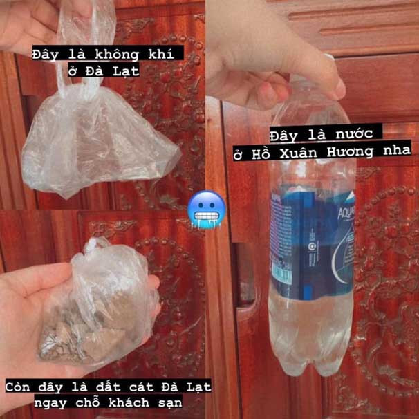 Ban đầu, tiệm làm ra túi không khí đựng bằng túi, không có mùi. Nhưng sau đó, nhiều khách hàng phản hồi là sản phẩm "vô tri" lại còn xả rác. Nhận được thông tin từ khách, chúng tôi ngưng bán sản phẩm, nghiên cứu việc tái sử dụng và hạn chế nhựa. Từ đó, tiệm chuyển sang dùng chai thủy tinh và có mùi".