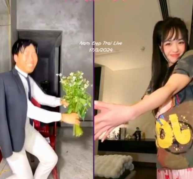Lê Phương Anh vô tư thể hiện những ưu điểm của bản thân cũng như nhan sắc xinh đẹp "ứng tuyển" với đàng trai. Cặp đôi sau đó cũng tặng hoa, trao gửi nụ hôn online.