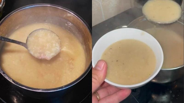 Nghe miêu tả thì cũng thấy rất hợp lý, bởi các nguyên liệu làm bánh chưng hoàn toàn có thể mang nấu cháo được: Từ gạo nếp, thịt cho đến đỗ xanh.