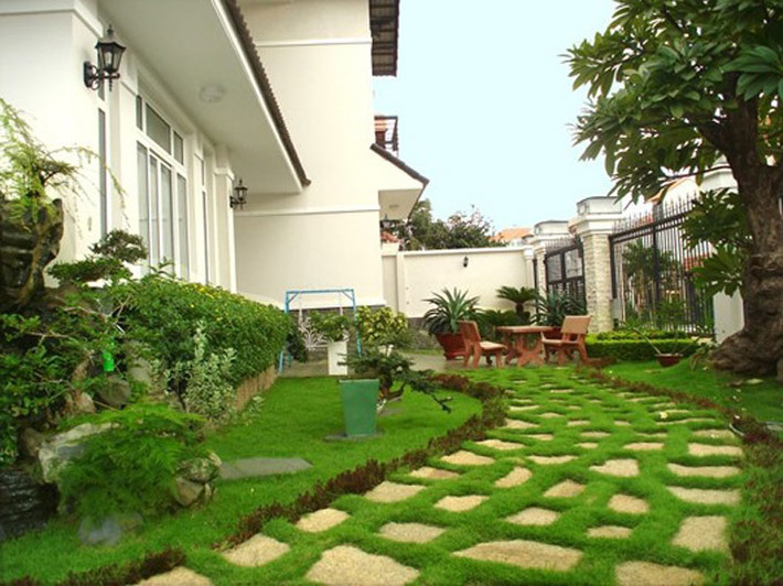 Với những ngôi nhà phố chật chội, một góc sân vườn nhỏ xanh mát sẽ là không gian thanh thoát giúp gia chủ thư giãn sau giờ làm việc căng thẳng. Ảnh: Tieucanhhoangia.
