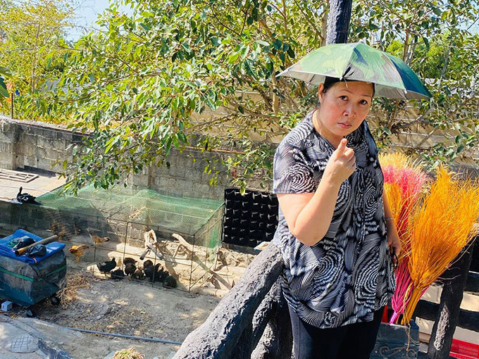 Tại đây, vợ chồng NSND Hồng Vân trồng nhiều loại rau, cây ăn quả, nuôi gà vịt, ngan ngỗng và đào ao thả cá. Ảnh: FBNV