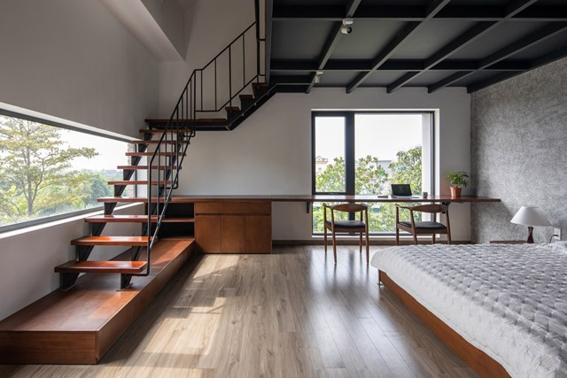 Tầng 2 là phòng ngủ của ông bà và các cháu đến chơi mỗi cuối tuần. Ảnh: Hoang Le