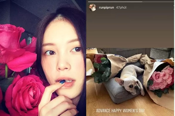 Đáng chú ý, anh luôn dành tặng những loài hoa có màu sắc na ná với trang phục của Linh Rin. Ảnh chụp màn hình