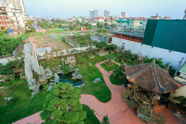 Ông Nguyễn Trọng Thành - một đại gia chơi cây nức tiếng Hà Nội được nhiều người biết đến với khu vườn “Thành Công Kỳ Viên” nằm trên phố Yên Duyên (Yên Sở, Hà Nội). Ảnh: Dân trí