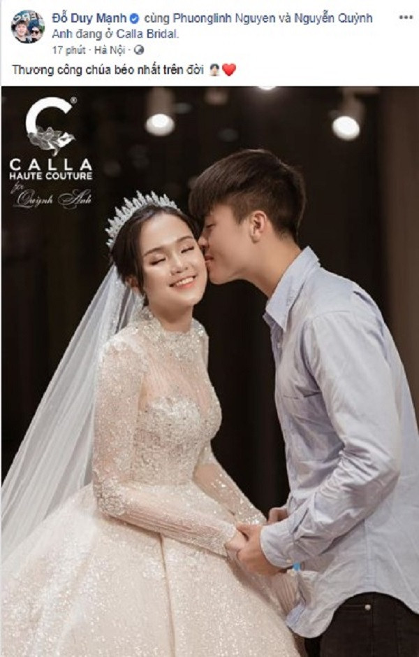 Trên trang cá nhân, Duy Mạnh - Quỳnh Anh cũng khoe những bức hình, thông tin trước thềm hôn lễ. Theo tiết lộ của họ, đám cưới tốn tới 500.000 viên pha lê cho mục đích trang trí.
