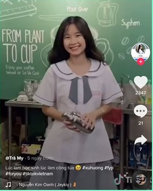 Không chỉ đẹp, Trà My còn là hot TikToker khá nổi tiếng và rất giỏi bắt trend.