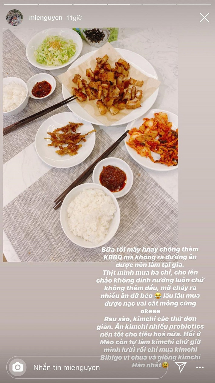 Mie Nguyễn hướng dẫn fans làm món thịt BBQ đãi chồng trong những ngày ở nhà tránh dịch Covid-19.