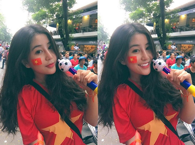 Võ Ngọc Trân bắt đầu được chú ý khi diện áo cờ đỏ sao vàng, xuống đường cổ vũ cho đội tuyển U23 Việt Nam tại giải U23 châu Á đầu năm 2018.