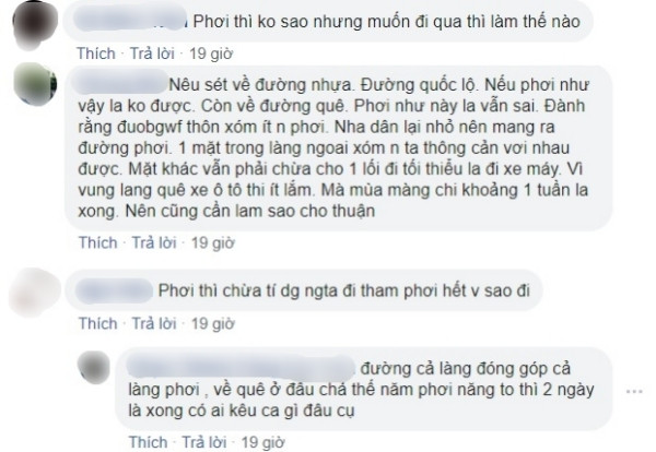Cư dân mạng để lại ý kiến rất "gắt" về việc người nông dân phơi thóc ngoài đường.