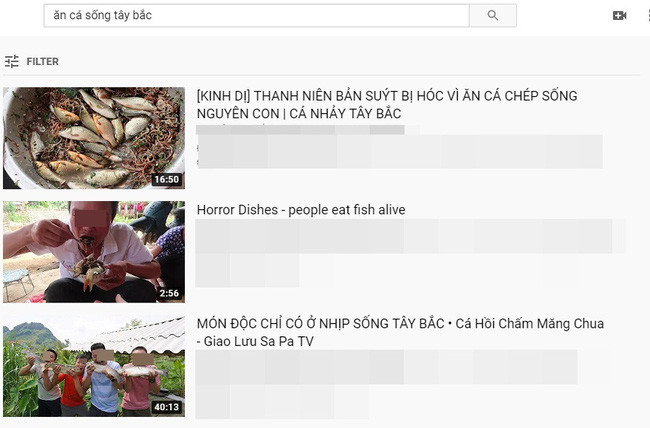 Gần đây nếu dạo một vòng thì có thể thấy, một số Youtuber Việt thể hiện màn ăn cá sống. Lần này không phải những con cá nhỏ mà hẳn một con cá lớn bằng bắp chân một người trưởng thành.