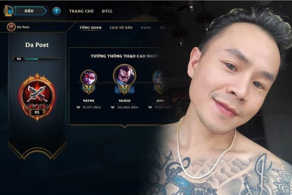 Binz được phát hiện là fan của tướng Yasuo, với hơn 300.000 điểm thông thạo vị tướng này. Tuy nhiên, có lẽ với lịch trình công việc bận rộn, nam rapper tài năng đành phải tạm gác niềm đam mê LMHT của mình lại để tập trung cho sự nghiệp.