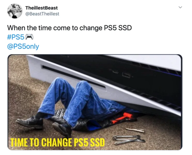 Khi PS5 đến lúc phải thay SSD thì sẽ vất vả thế này, thế mới thấy trí tưởng tượng của hội game thủ thật phong phú.