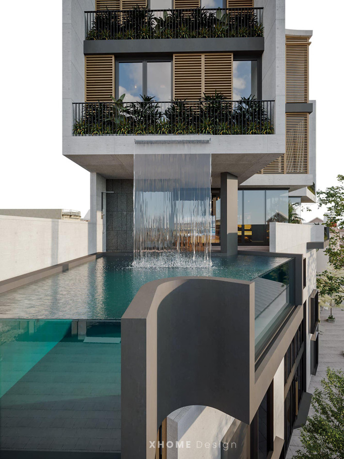 Bản thiết kế thứ 2 cho thấy, nhà mới của Việt Anh có cả bể bơi lớn và thác nước.