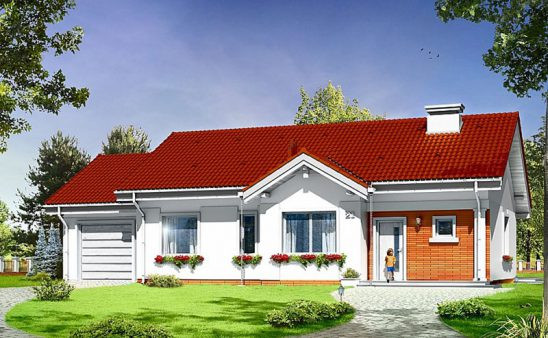 Ngôi nhà 3 gian nổi bật với mái ngói đỏ có độ dốc. Mái khối đua khá thuận tiện cho việc che chắn những không gian sinh hoạt. Ảnh: Wedo