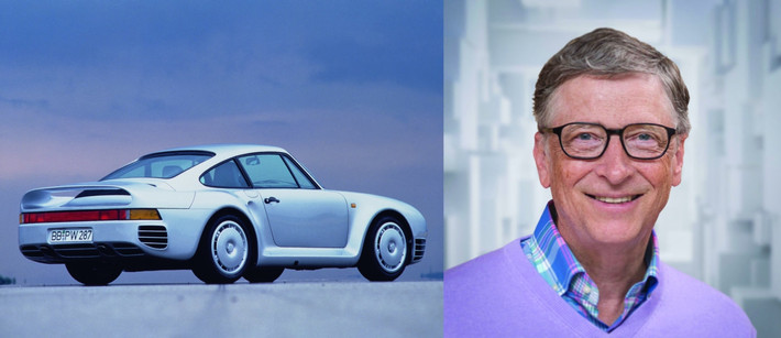 Sau đó, Bill Gates đã bán chiếc Porsche và nó được bán đấu giá 80.000 USD. Bộ sưu tập xe hơi của Bill Gates sau này bao gồm một chiếc Porsche 959. Ảnh: DuPont