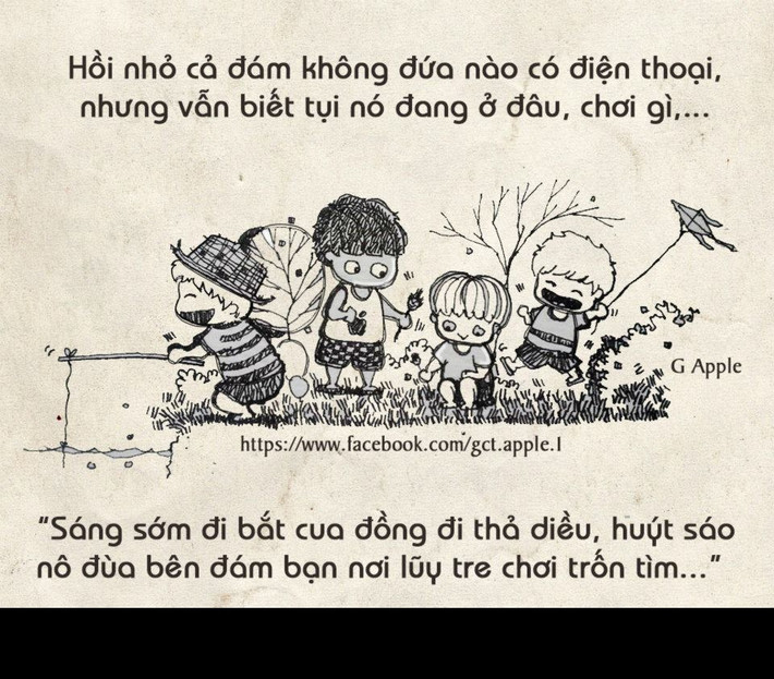 Chàng sinh viên Đại học Kiến trúc còn khéo léo đưa suy nghĩ, quan điểm về việc công nghệ hiện đại đang làm thay đổi dần cuộc sống tuổi thơ đầy màu sắc trước đây.