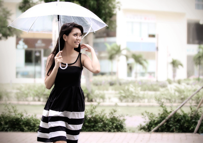 Thí sinh Phạm Thị Thu Thủy - lớp K51E và bức ảnh tham gia đăng ký dự thi FTU Charm 2014.
