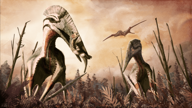 3. Quái vật bay Quetzalcoatlus. Quán quân của loài ăn thịt biết bay thuộc về loài Quetzalcoatlus. Loài này có nhiều mô phỏng khác nhau về, dựa trên kích thước của các hóa thạch.