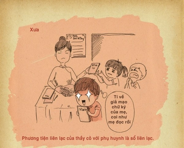 Sổ liên lạc - một kỷ niệm không thể nào quên của lứa học sinh.