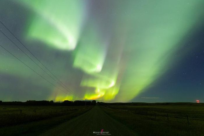 Cực quang chụp ở một góc độ khác ở Alberta - Ảnh: Tree Tanner