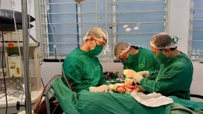 10 tiếng nối thành công nửa bàn tay đứt rời do máy cắt tôn