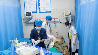 Máy bóc gỗ lóc luôn cả da cánh tay người làm