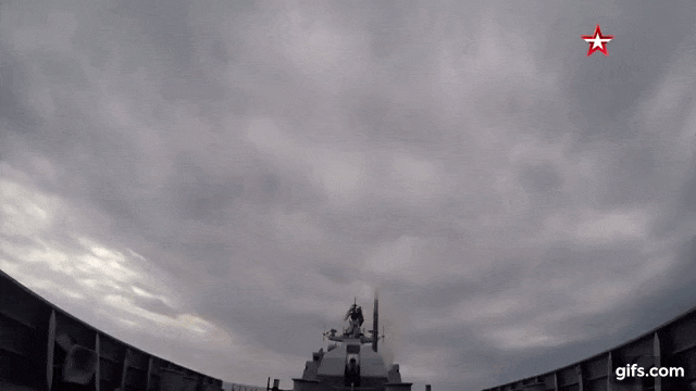 Quả đạn này sau đó bị tên lửa đánh chặn 9M317M thuộc hệ thống phòng không Shtil của tàu hộ vệ Đô đốc Grigorovich - Dự án 11356M đánh chặn một cách dễ dàng từ cự ly 10 km.