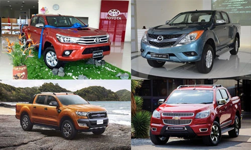 Doanh số xe ôtô bán tải tháng 09/2017 tại Việt Nam