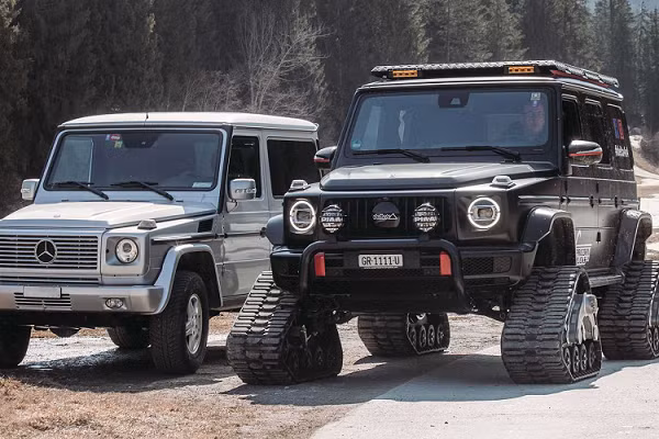 SUV Mercedes-Benz G500 độ bánh xe tăng chạy tuyết từ Delta 4x4