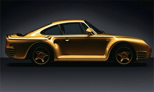 Ngắm siêu xe Porsche 959 dát vàng của hoàng tộc Qatar