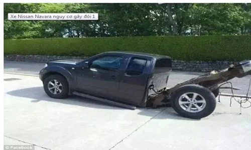 Soi hàng loạt xe bán tải Nissan Navara gãy đôi tại Anh