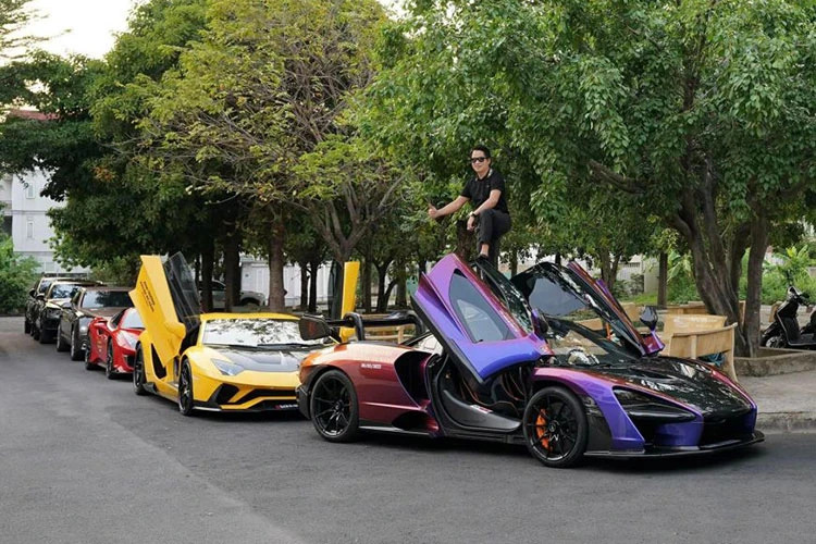 Hoàng Kim Khánh "show hàng" dàn siêu xe trăm tỷ ở Phúc Quốc, vắng Koenigsegg