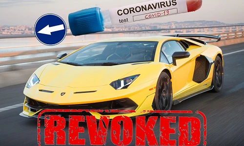 Tài xế siêu xe Lamborghini mất bằng khi đi kiểm tra COVID-19