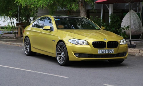 Dân chơi Việt độ xe sang BMW 523i vàng chanh độc lạ