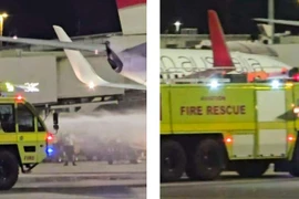 Máy bay bốc cháy ngay sau khi hạ cánh ở Australia