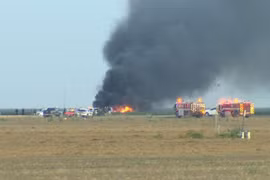 Hiện trường tiêm kích F-35 rơi ở Mỹ, bốc cháy ngùn ngụt