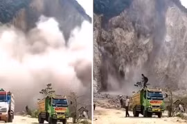 Khoảnh khắc kinh hoàng mỏ đá sạt lở, nhiều người thiệt mạng