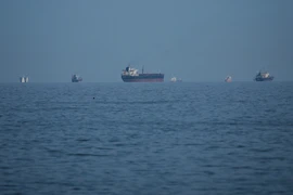 Hình ảnh tàu chở dầu xếp hàng dài ở eo biển Hormuz