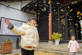 Cảnh yên bình trong thị trấn cổ ở Trung Quốc