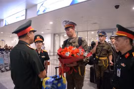 Khối quân nhân Nga đến Hà Nội, chuẩn bị tham gia lễ diễu binh, diễu hành A80